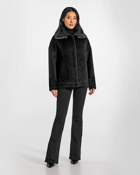 PRE-ORDER SENTALER Bouclé Alpaca Signature Double Collar Bomber