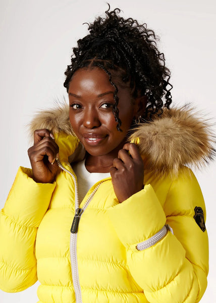 Eleven Elfs Earth Spirit Long Down Jacket - Bumblebee & Linen
