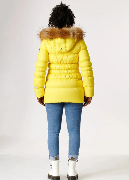 Eleven Elfs Earth Spirit Long Down Jacket - Bumblebee & Linen