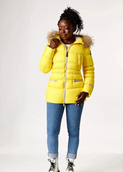 Eleven Elfs Earth Spirit Long Down Jacket - Bumblebee & Linen