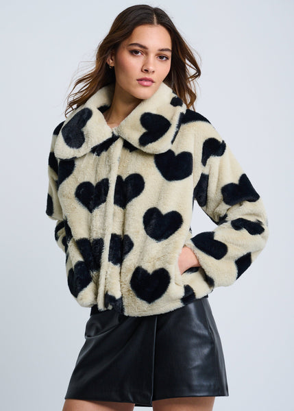 Lisa Todd Love Shag Coat - Cream/Black