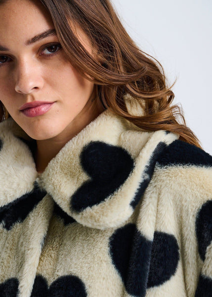 Lisa Todd Love Shag Coat - Cream/Black