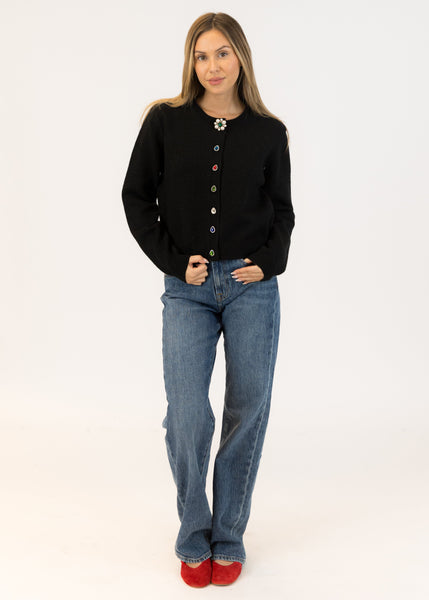 Lyla + Luxe Jude Crystal Cardigan - Black