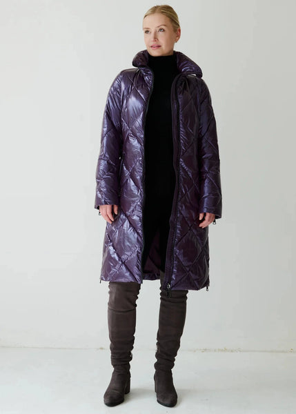 Eleven Elfs Saga Long Vegan Down Coat - Aubergine (PRE-ORDER)