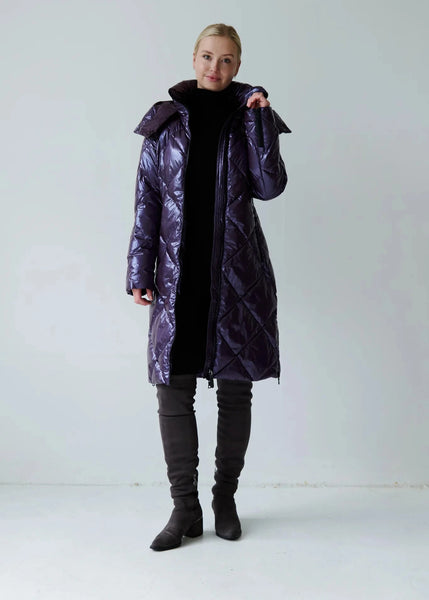 Eleven Elfs Saga Long Vegan Down Coat - Aubergine (PRE-ORDER)