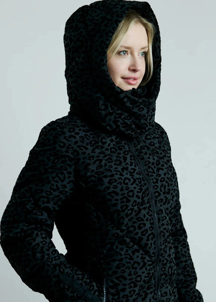 Eleven Elfs Saga Long Vegan Down Coat - Black Leopard (PRE-ORDER)