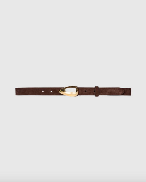 Bean Belt- Brown Suede/Gold