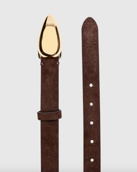 Bean Belt- Brown Suede/Gold