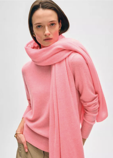 White + Warren Cashmere Travel Wrap- Pink Lemonade
