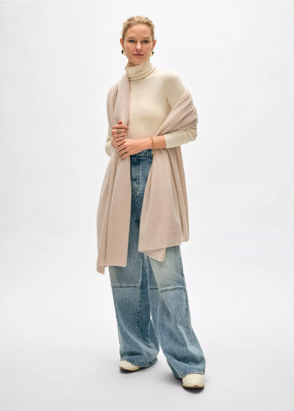 White + Warren Cashmere Travel Wrap- Jute Heather