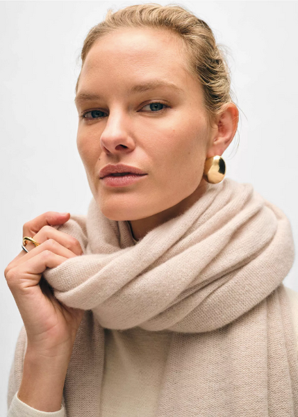 White + Warren Cashmere Travel Wrap- Jute Heather