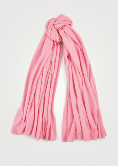 White + Warren Cashmere Travel Wrap- Pink Buds
