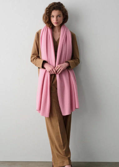 White + Warren Cashmere Travel Wrap- Carnation Pink