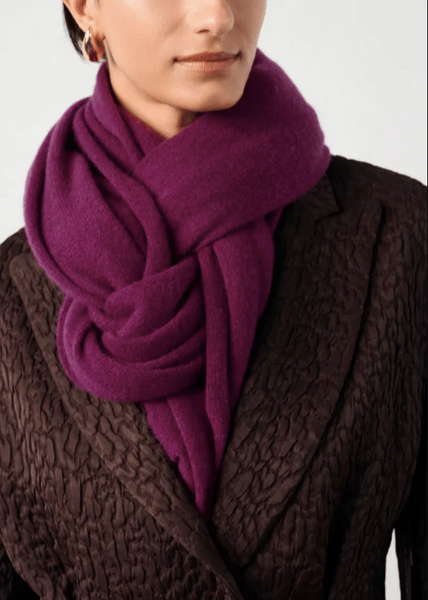 White + Warren Cashmere Travel Wrap- Midnight Plum