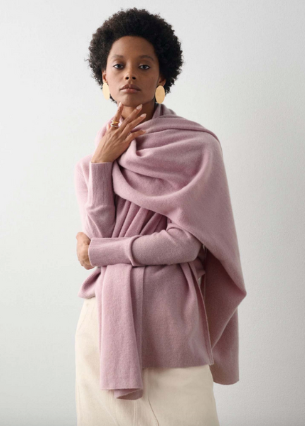 White + Warren Cashmere Travel Wrap- Portrait Pink