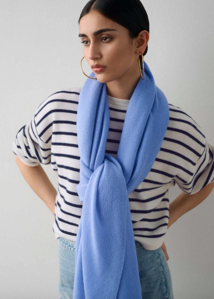 White + Warren Cashmere Travel Wrap- Cornflower Blue