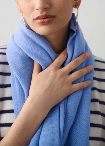 White + Warren Cashmere Travel Wrap- Cornflower Blue