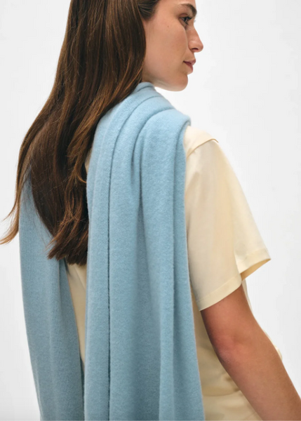 White + Warren Cashmere Travel Wrap- Slate Blue