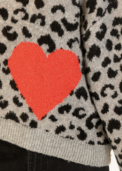 Lyla + Luxe Etta Pullover - Black/Grey Animal Print