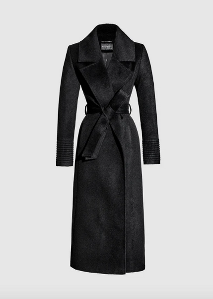 SENTALER Baby Alpaca Long Large Notched Collar Wrap Coat (PRE-ORDER)
