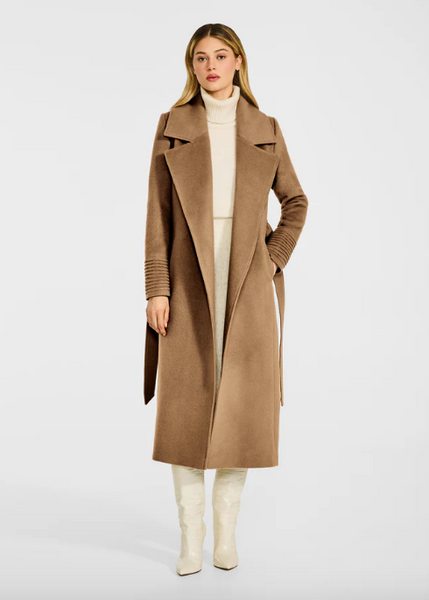 SENTALER Baby Alpaca Long Large Notched Collar Wrap Coat (PRE-ORDER)