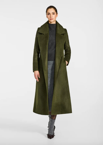 SENTALER Baby Alpaca Long Large Notched Collar Wrap Coat (PRE-ORDER)