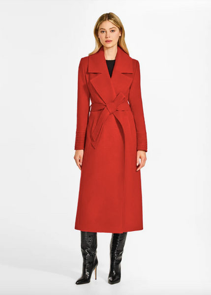 SENTALER Baby Alpaca Long Large Notched Collar Wrap Coat (PRE-ORDER)