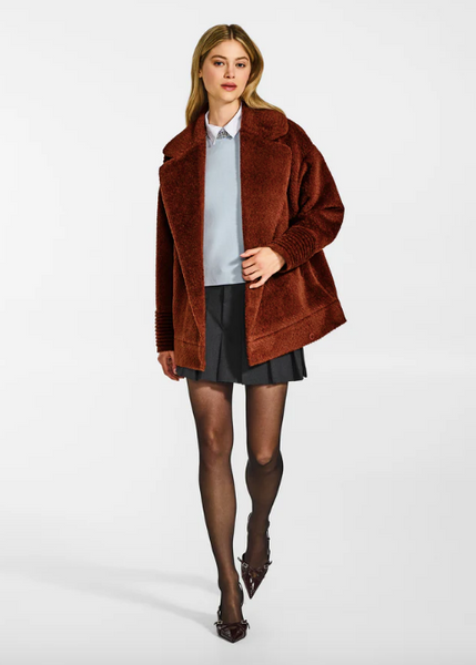 SENTALER Bouclé Alpaca Dropped Shoulder Aviator Jacket (PRE-ORDER)