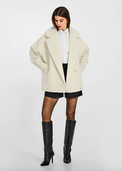 SENTALER Bouclé Alpaca Dropped Shoulder Aviator Jacket (PRE-ORDER)