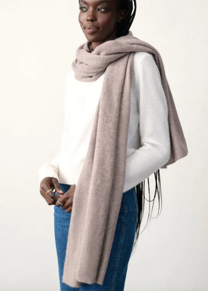White + Warren Cashmere Travel Wrap- Stonewood Heather