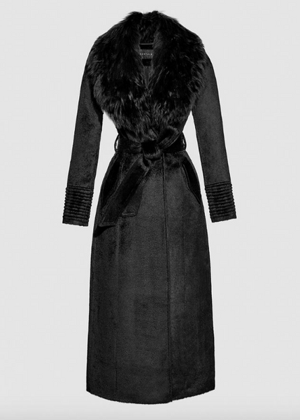 SENTALER Suri Alpaca Maxi Coat With Alpaca Shearling Collar (PRE-ORDER)