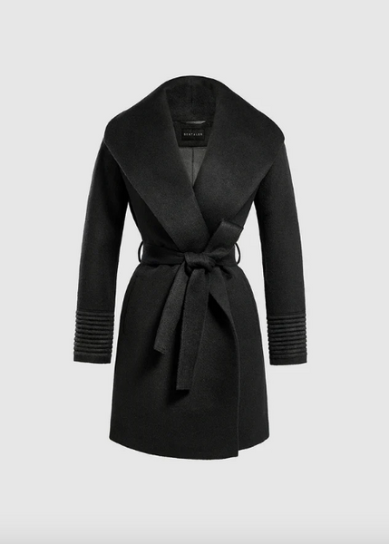 SENTALER Baby Alpaca Mid Length Shawl Collar Wrap Coat (PRE-ORDER)