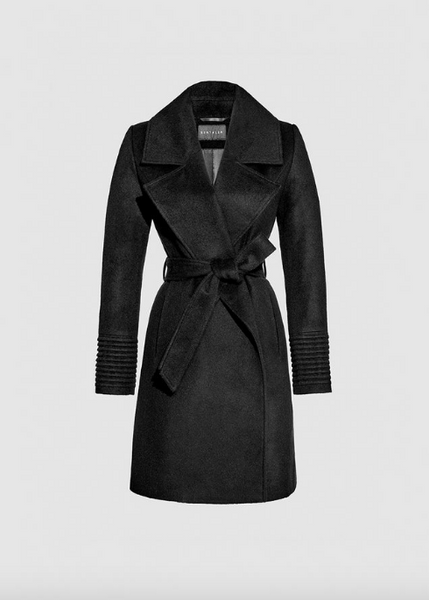 SENTALER Baby Alpaca Mid Length Large Notched Collar Wrap Coat (PRE-ORDER)