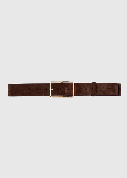 Mija Belt - Brown Suede/Gold
