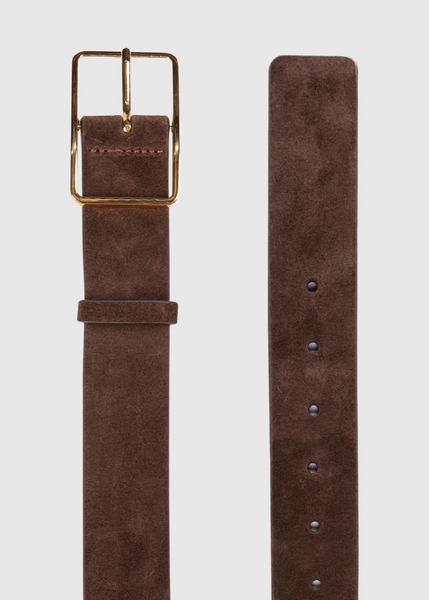 Mija Belt - Brown Suede/Gold