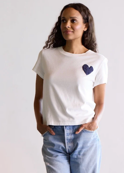 Kerri Rosenthal Suke Tee Contrast Imperfect Heart - White