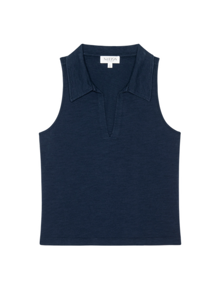 Nation Roberta Collared Tank - Navy