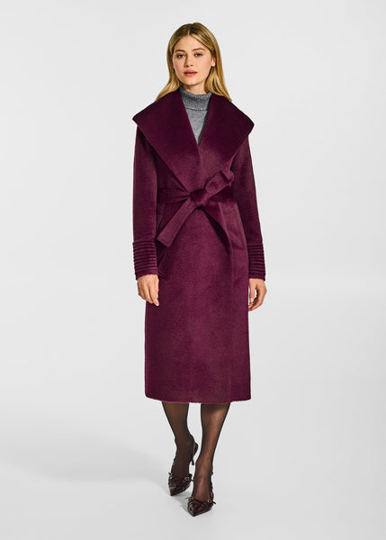 SENTALER Suri Alpaca Long Shawl Collar Wrap Coat (PRE-ORDER)