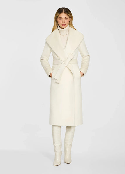 SENTALER Suri Alpaca Long Shawl Collar Wrap Coat (PRE-ORDER)