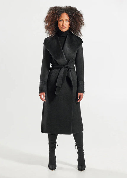 SENTALER Suri Alpaca Long Shawl Collar Wrap Coat (PRE-ORDER)
