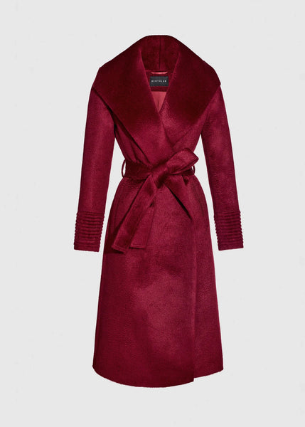 SENTALER Suri Alpaca Long Shawl Collar Wrap Coat (PRE-ORDER)