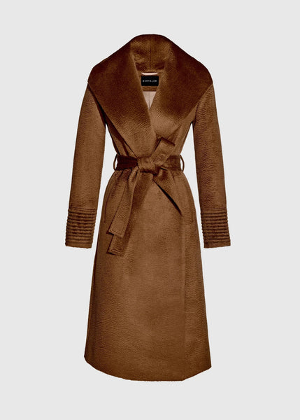 SENTALER Suri Alpaca Long Shawl Collar Wrap Coat (PRE-ORDER)