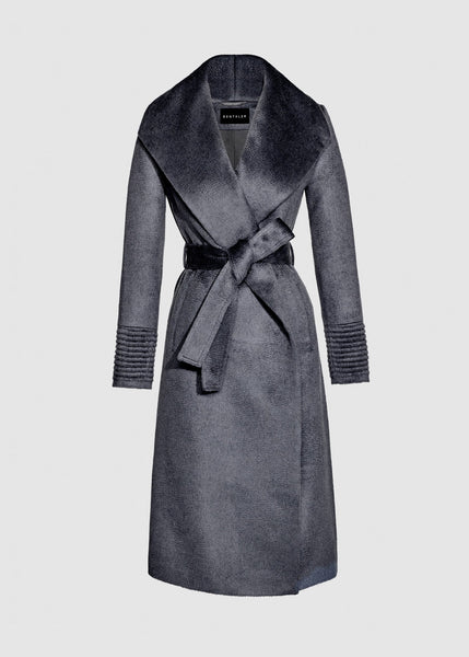 SENTALER Suri Alpaca Long Shawl Collar Wrap Coat (PRE-ORDER)