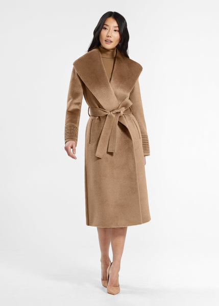 SENTALER Suri Alpaca Long Shawl Collar Wrap Coat (PRE-ORDER)