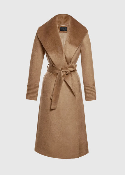 SENTALER Suri Alpaca Long Shawl Collar Wrap Coat (PRE-ORDER)