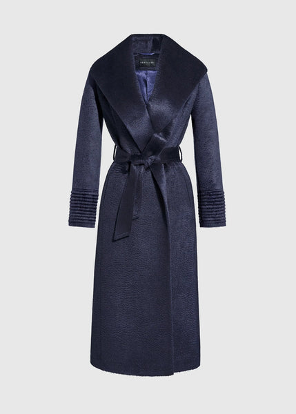 SENTALER Suri Alpaca Long Shawl Collar Wrap Coat (PRE-ORDER)
