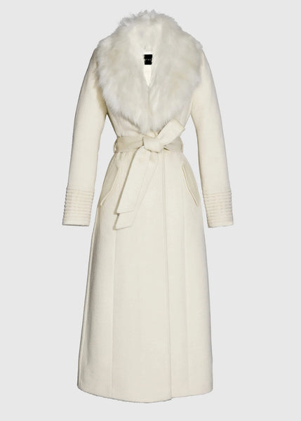 SENTALER Suri Alpaca Maxi Coat With Alpaca Shearling Collar (PRE-ORDER)