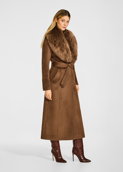SENTALER Suri Alpaca Maxi Coat With Alpaca Shearling Collar (PRE-ORDER)