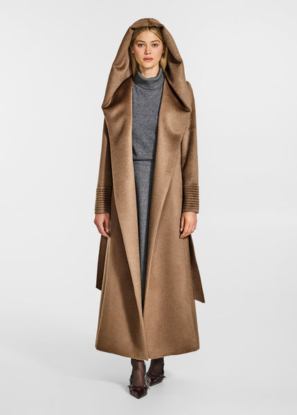 SENTALER Suri Alpaca Maxi Hooded Wrap Coat (PRE-ORDER)