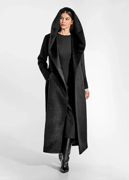 SENTALER Suri Alpaca Maxi Hooded Wrap Coat (PRE-ORDER)